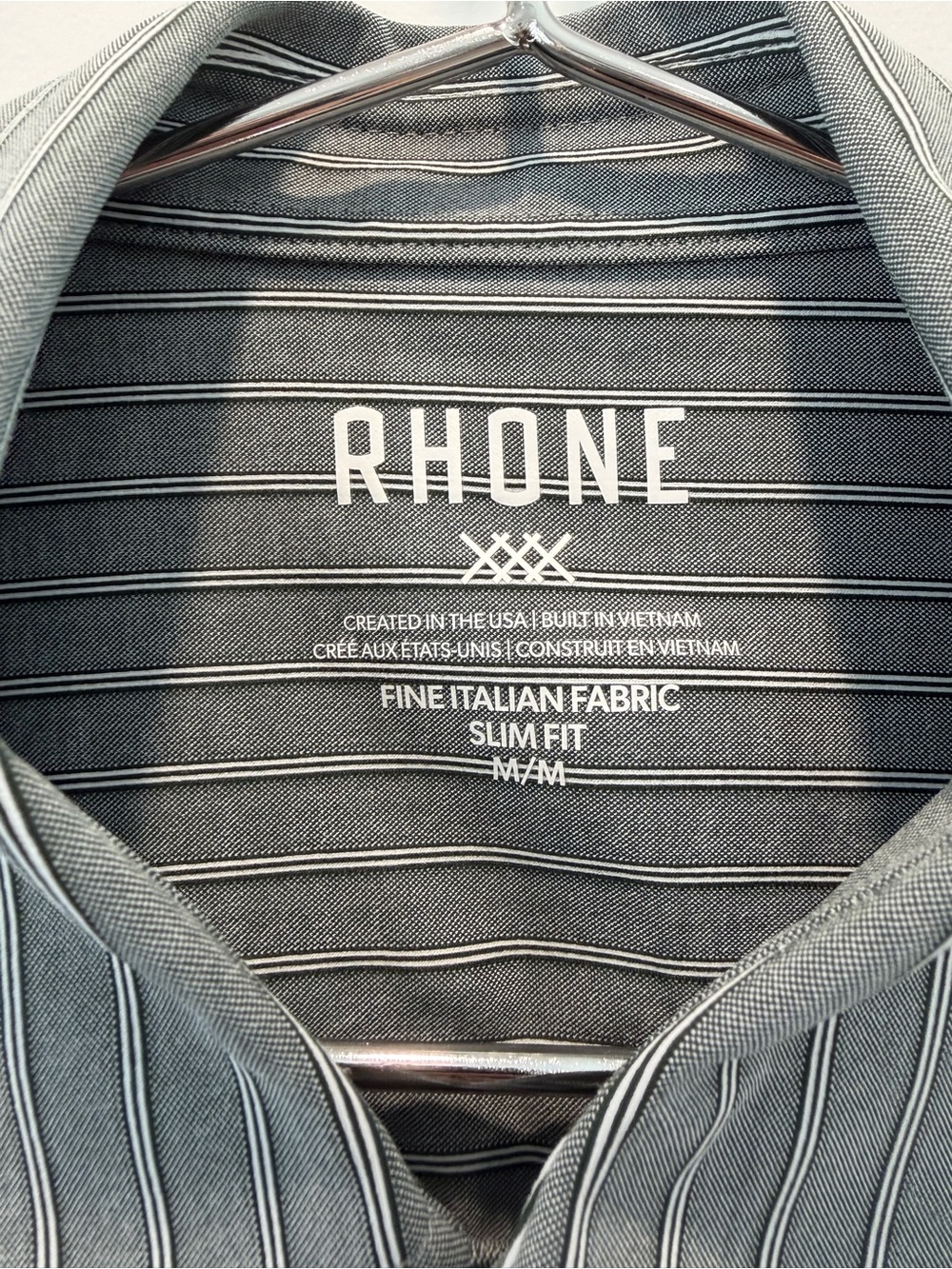 RHONE Men's Slate Pinstripe Dress Shirt - Picture 2 of 4